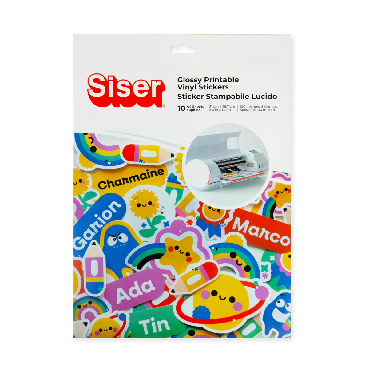 NYHET! Siser Glossy Printable Vinyl Stickers 10 A4 ark