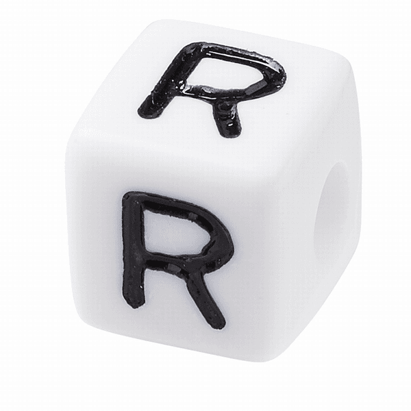 Bokstavperle i AKRYL - R - 1 stk