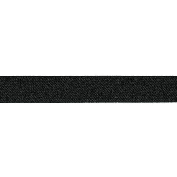 Elastikk 25 mm glitter - Svart per meter