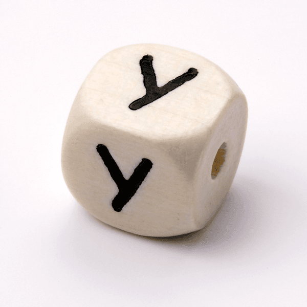 Bokstavperle i tre - Y - 1 stk