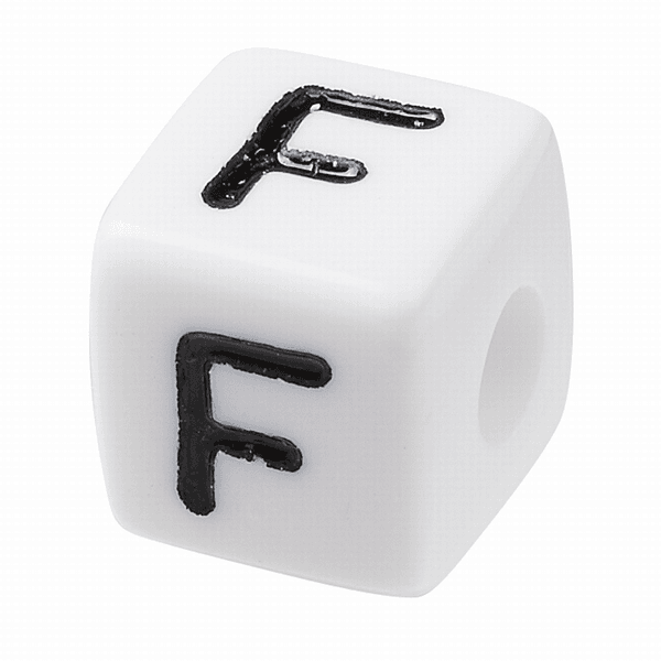 Bokstavperle i AKRYL - F - 1 stk