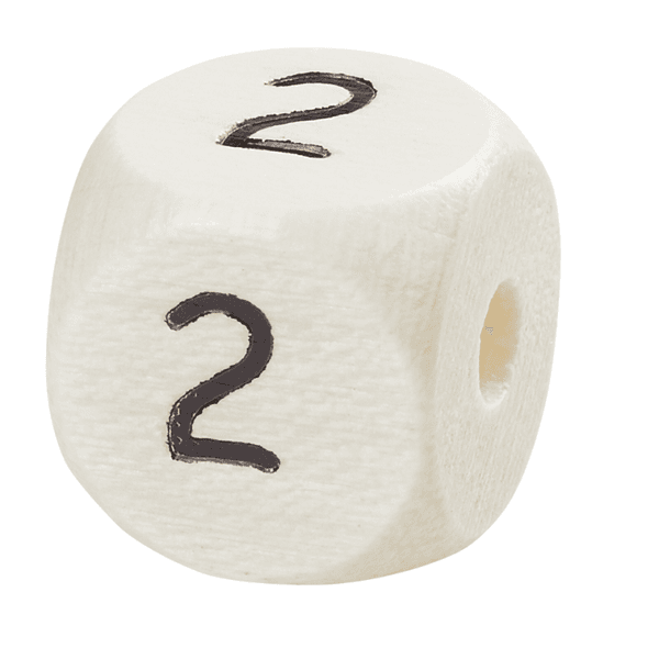 Tallperle i tre - 2 - 1 stk