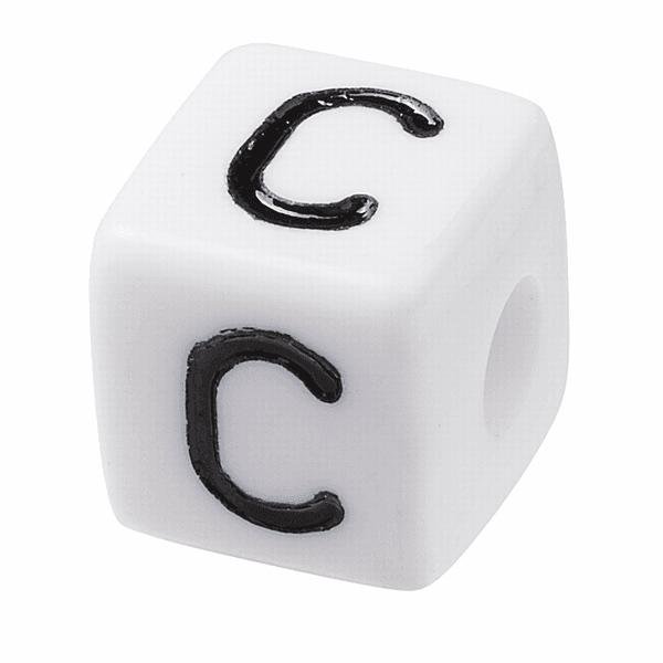 Bokstavperle i AKRYL - C - 1 stk