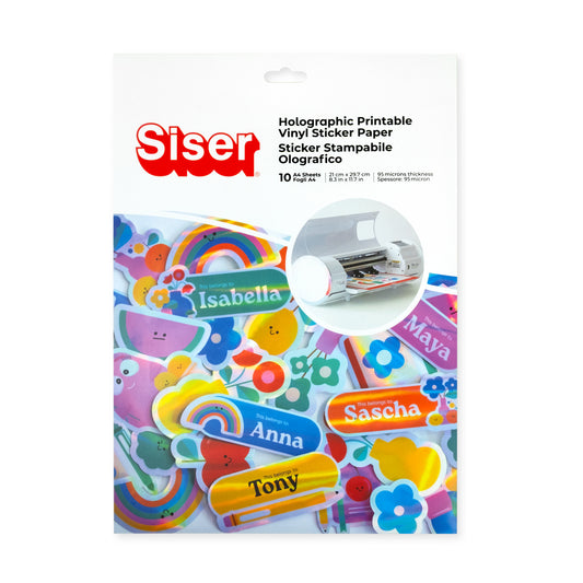 NYHET! Siser Holographic Printable Vinyl Stickers 10 A4 ark