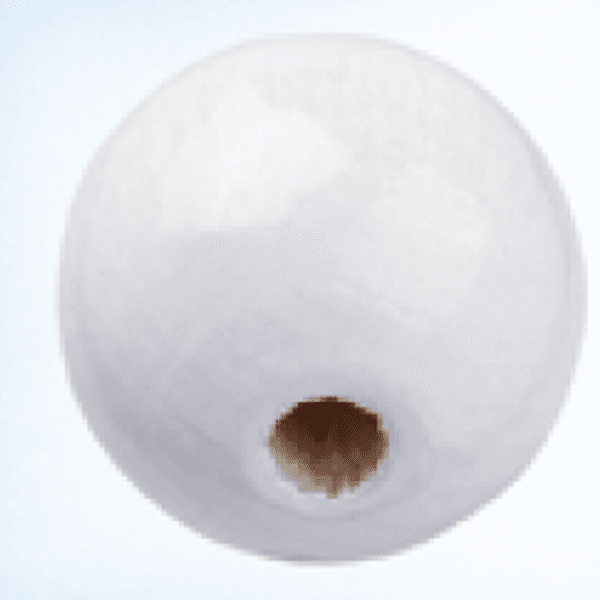 Rund 10 mm treperle hvit 40pk